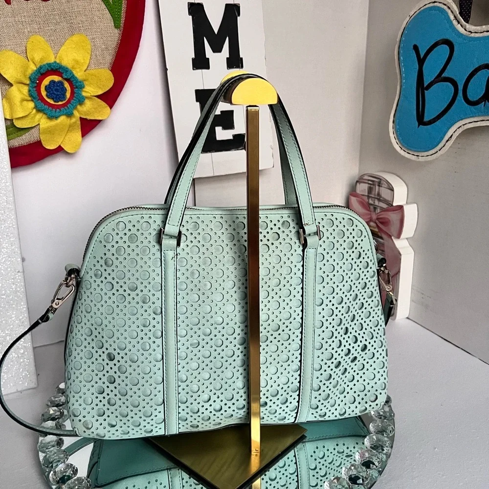 Kate Spade Newbury Lane Caning Small Rachelle satchel in Grace Blu